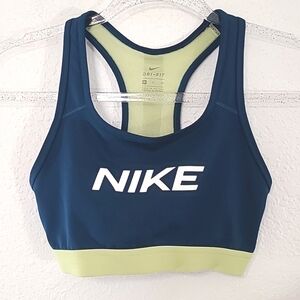 NIKE Dri-Fit Blue-Green Sports Bra w/Front Logo, size Small